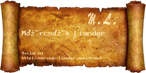 Márcsák Liander névjegykártya